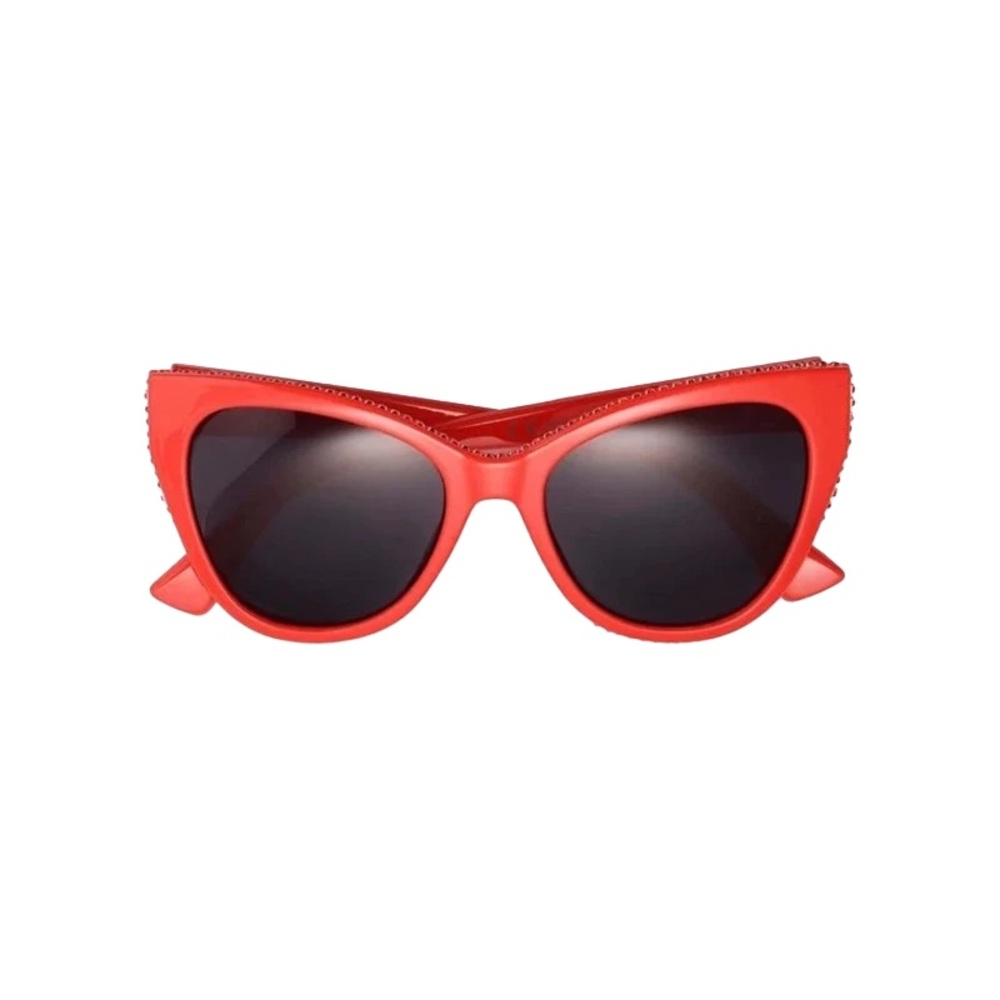 BETSEY JOHNSON Red Plastic Cateye Sunglasses